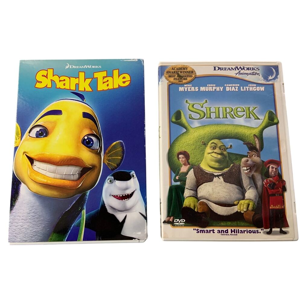 DVD Movie Lot Shrek Eddie Murphy & Shark Tale Dream Works Classics